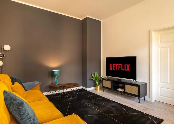 Appartement Maremar - Design - Luxus Boxspringbett - Zentral - Kueche - Arbeitsplatz - Highspeed Wlan Gera